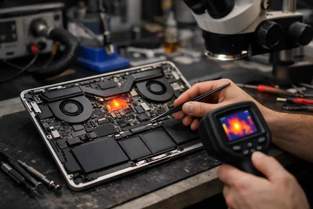 Como identificar falha térmica MacBook